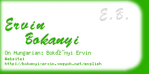 ervin bokanyi business card